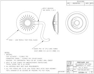 Foot Pedal Engineering Drawing - Presair - B350BA