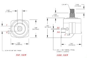 Adjustable Switch Dimensions 9-16 Mounting Style