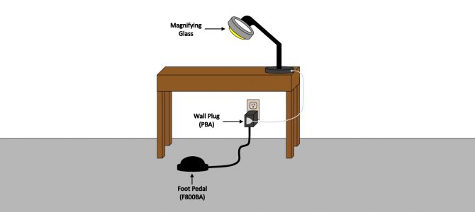 Hands-Free Foot Pedal Switch for Magnifying Glass