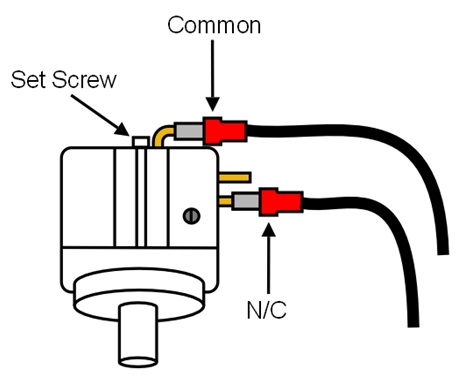 Connecting wires to pressure switch